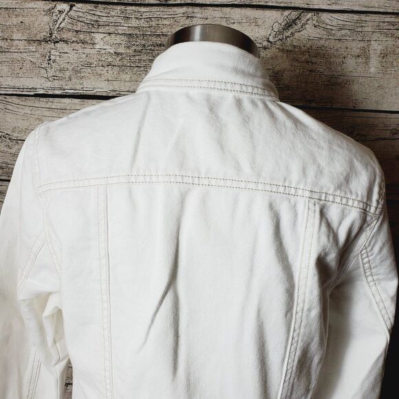 Frye White Denim Button Up Western Mini Dress Cowgirl Americana Size Medium NWOT - Picture 10 of 13